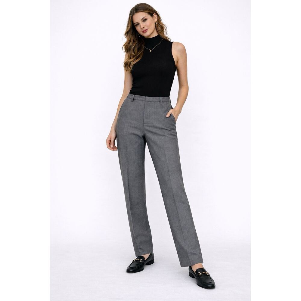 Gap Classic Fit Trousers Y2K Women 2R Gray Wool Blend 90s Minimalist Career Pant